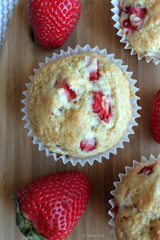 Fresh Strawberry Muffins, Muffin 5 A Touch of Grace